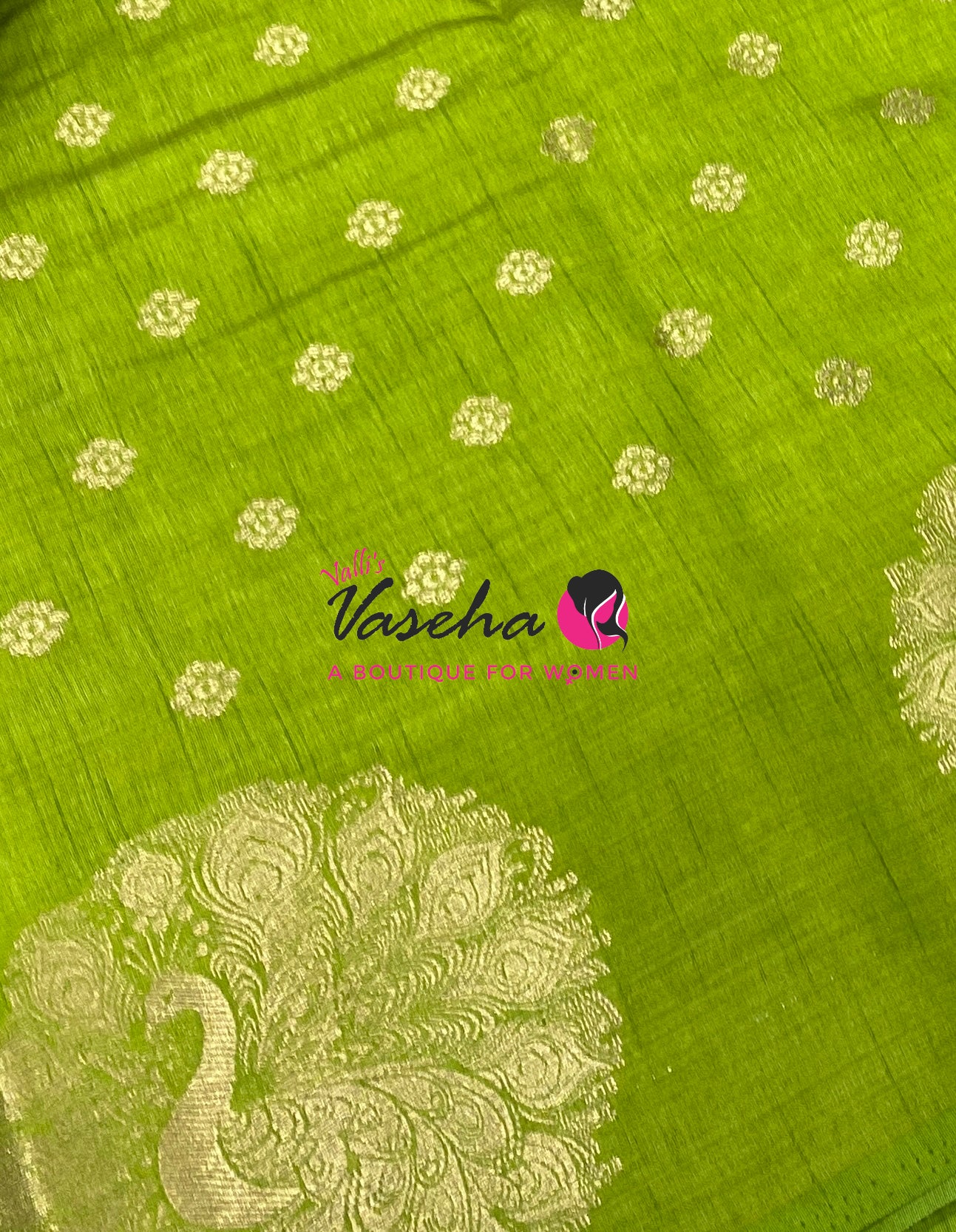 Semi Tussar Silk Saree | Green Shade |VVSTS056