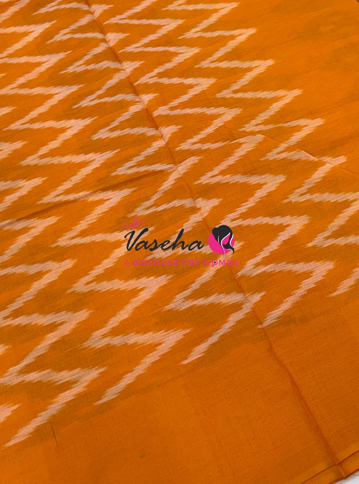 Ikkat Mercerised Cotton Saree - Single Ikkat - VVIKS001