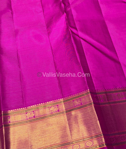 Pure Kanchipuram Silk Saree - Vaira Voosi design - Purple & Pink Shade - VVPS027
