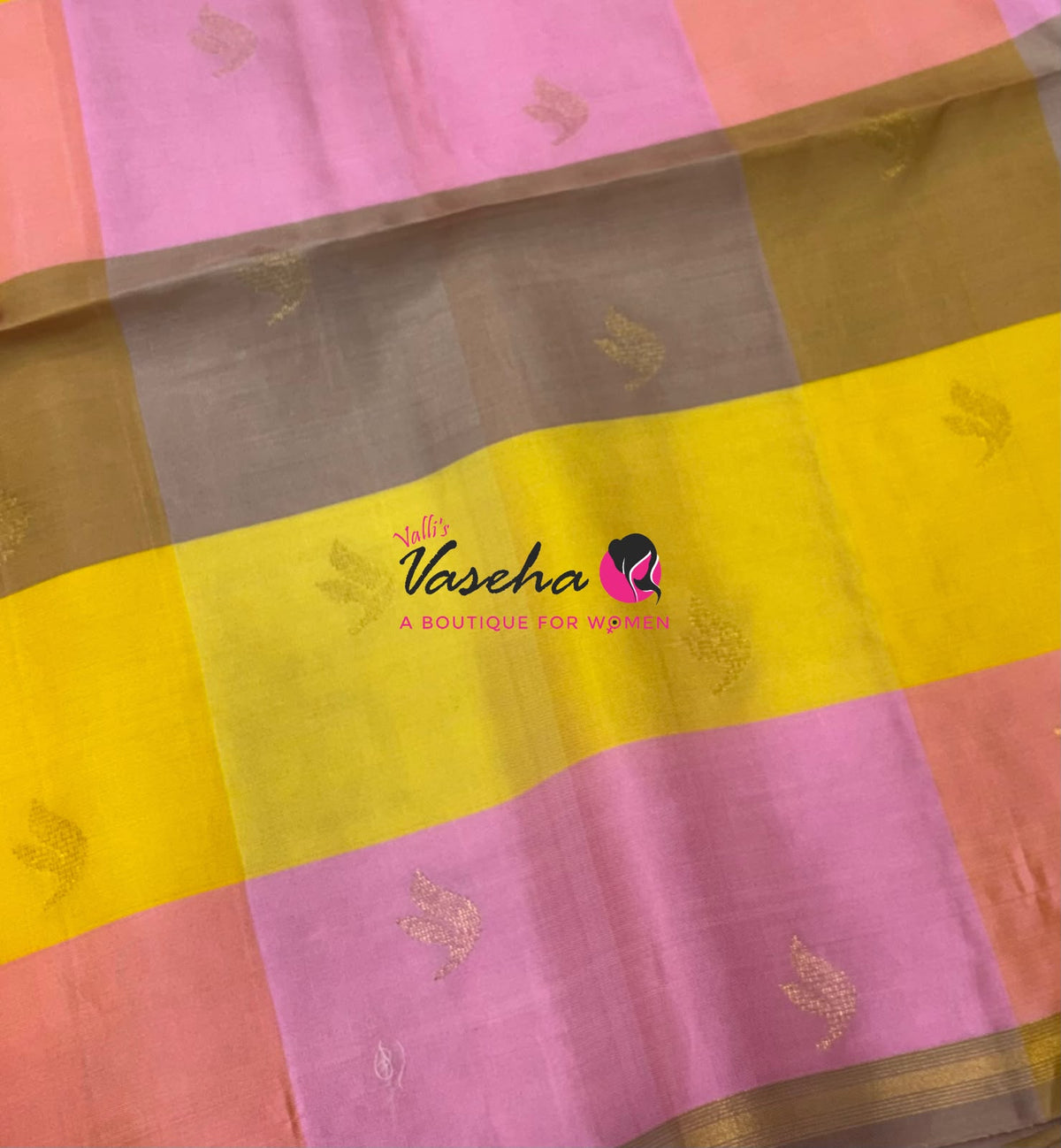 Pure Soft Silk Saree - Partly Pallu -  Half & Half Saree - Mustard Yellow  - VVPSS088