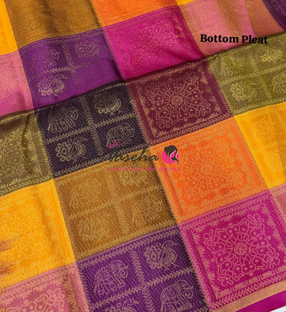 Pure Soft Silk Saree - Partly Pallu -  Half & Half Saree - VVPSS088