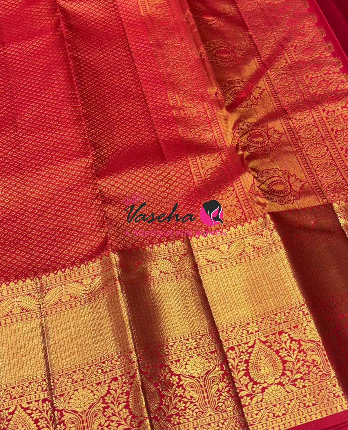 Pure Bridal Kanchipuram Silk Saree - Red Shade - VVPS092
