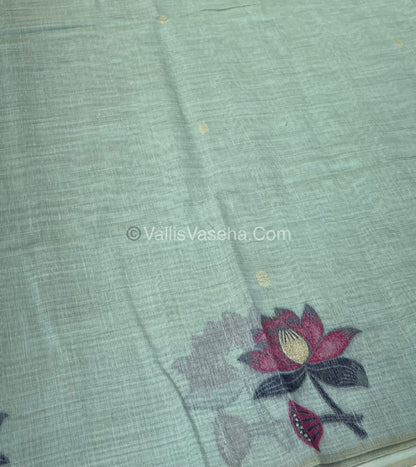Muga Cotton Saree - Contrast Blouse - VVMCS001