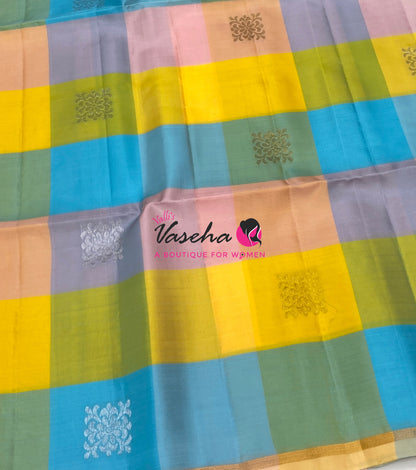 Pure Soft Silk Saree  - Pazhum Pazhamum Checks - VVPSS092