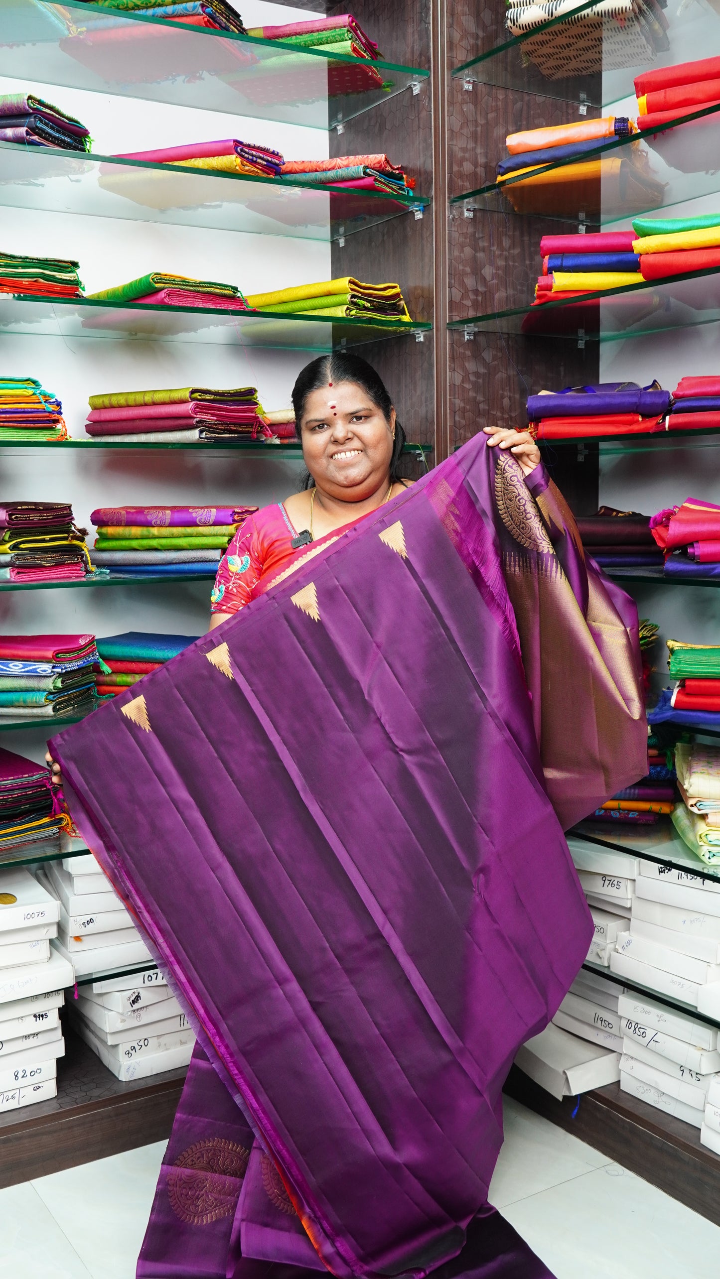 Pure Soft Silk Saree - Jothika Hit design - Dark Purplish Wine Shade - VVPSS005