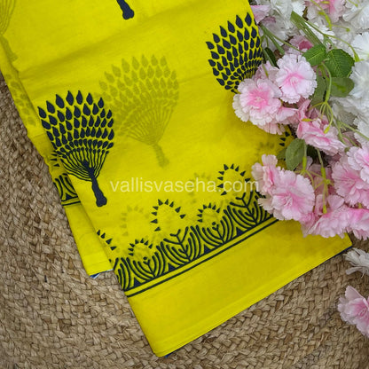Pure Soft Mul Mul Cotton Sarees - Hand Block Prints - VVMMC008