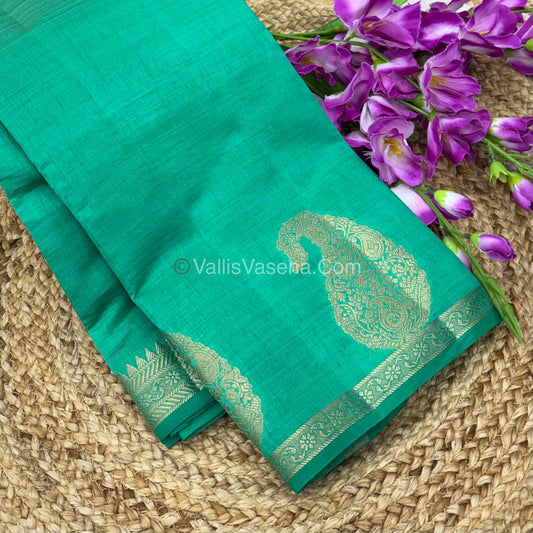 Semi Tussar Silk - Small Mango - Teal Green Shade - VVSTS002