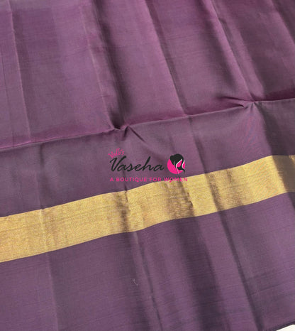 Half Mixed Soft Silk Saree - Blue With Dark Purple - VVPSS028