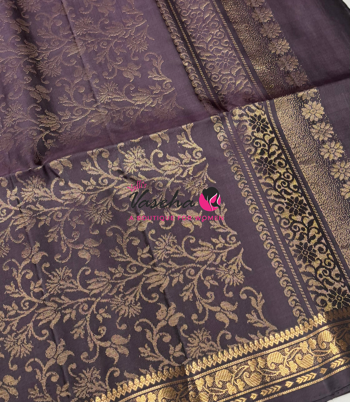 Pure Soft Silk Saree - Chocolate & Brown Shade - VVPSS099