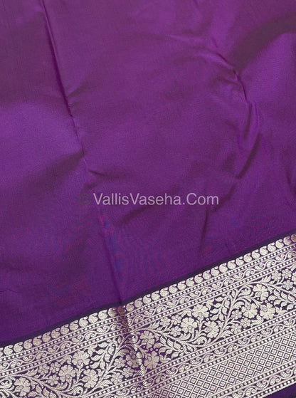 Semi Bridal Kanchipuram Silk - Yellow  With Purple Shade  - VVSBK001