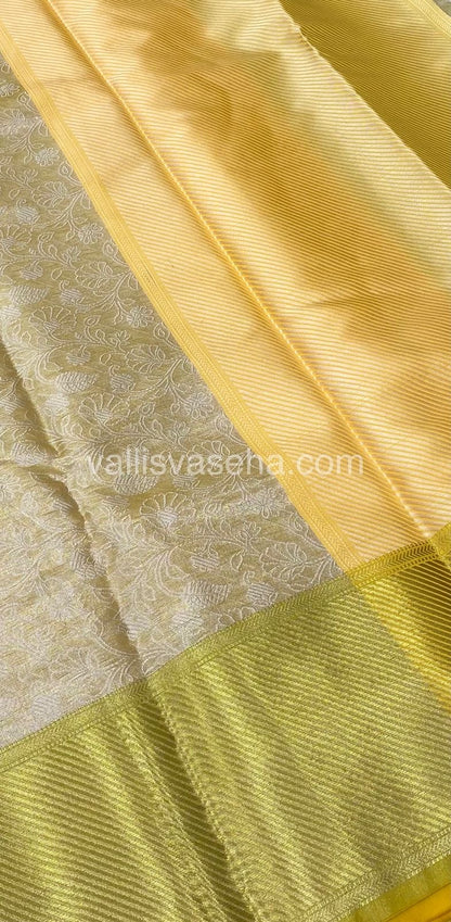 Semi Bridal Tissue Sarees - Cream Gold Shade - VVSBT001