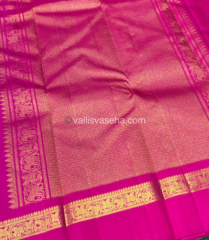 Pure Kanchipuram Silk Saree - Purple & Pink Shade  - VVPS022