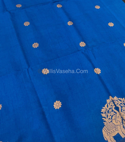 Mulberry Semi Silk - Peacock Blue Shade - VVMSS003