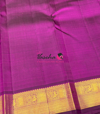 Pure Kanchipuram Silk Saree - Purple Shade - VVPS025