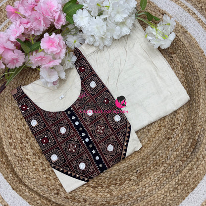 Top & Bottom(2pc) Co-Ord Set - Khadi Cotton - VVCS013