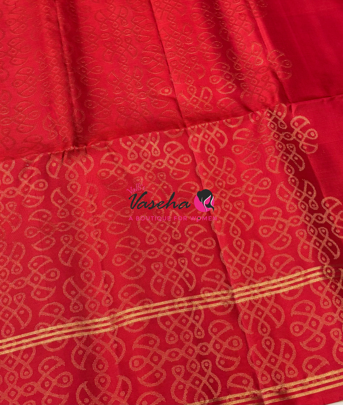 Pure Soft Silk Saree  - Kolam Weaving  - Cream & Red Combo - VVPSS160