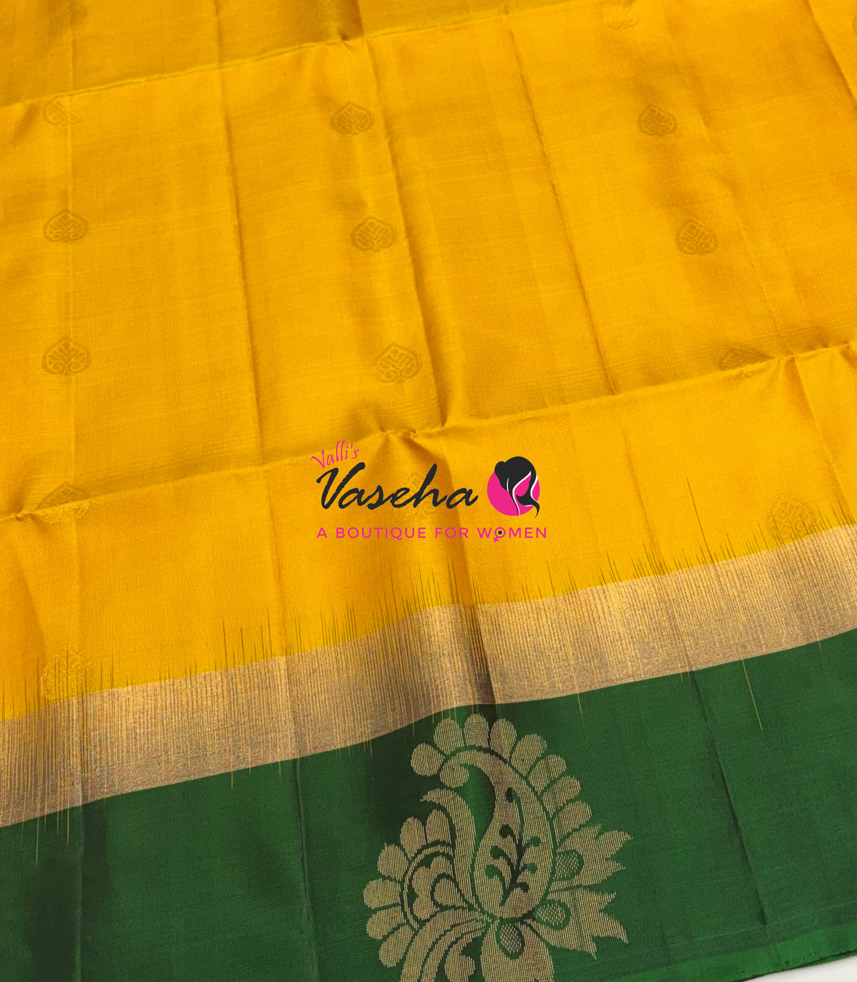Pure Soft Silk Saree - Yellow & Green - VVPSS121