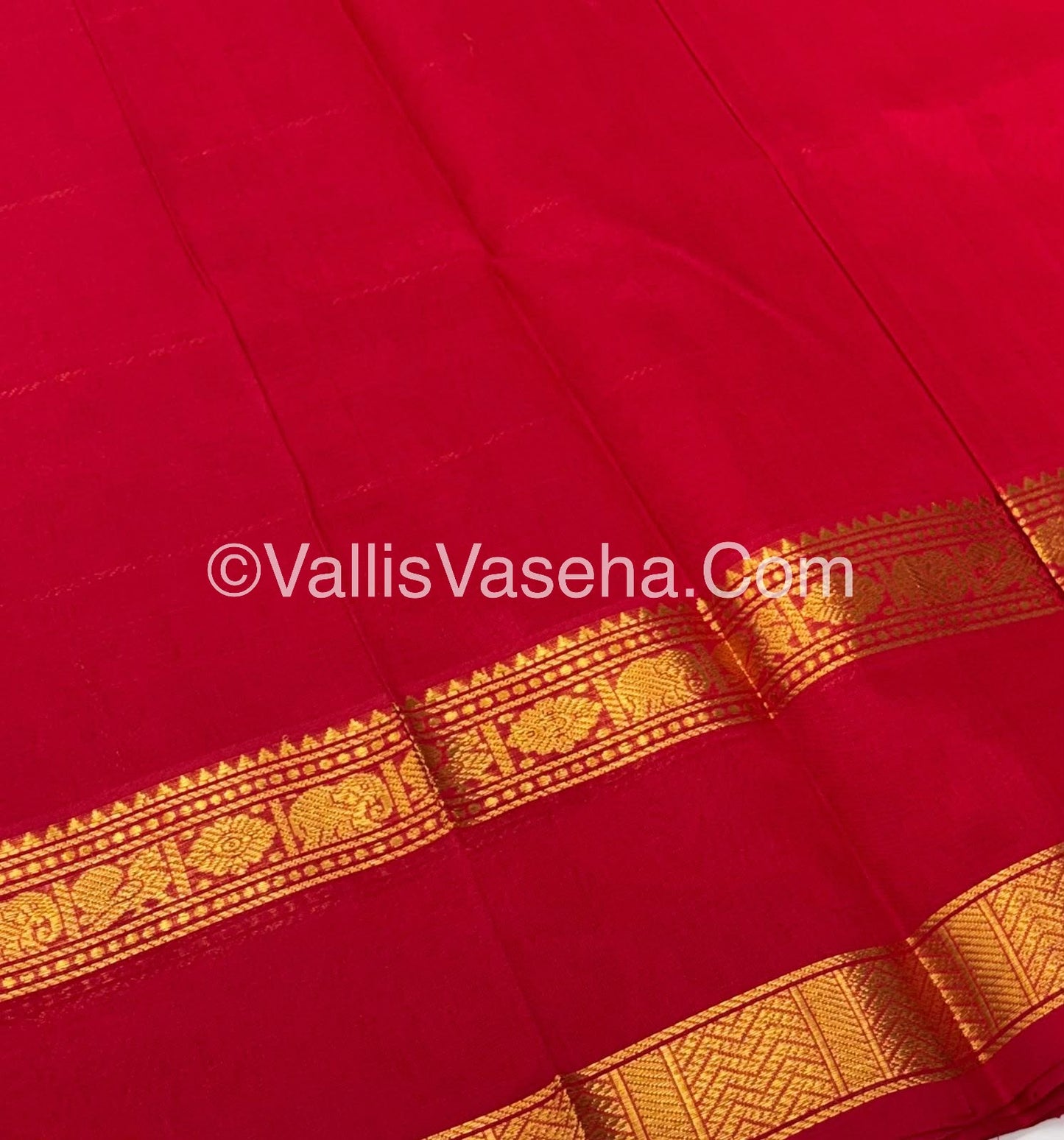 Pure Silk Cotton Saree - Red Shade - VVPSC012