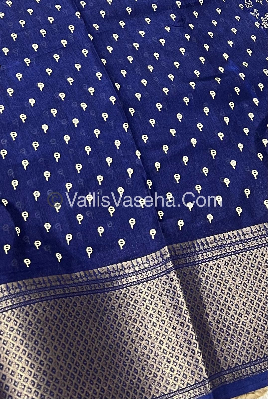 Semi Binny Silk - Varli Design  - Blue Shade - VVSBS003