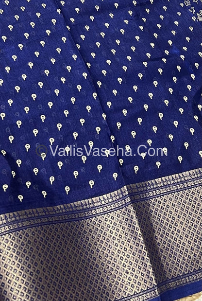 Semi Binny Silk - Varli Design  - Blue Shade - VVSBS003