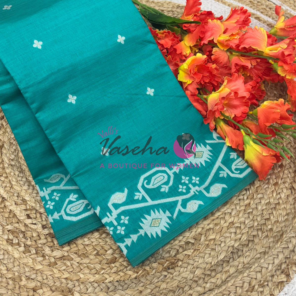 Semi Gicha Tussar Silk - Blue  Shade - VVGTS002
