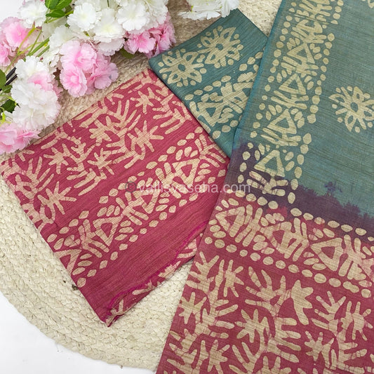Unstitched Salwar Material- Baswada Batick Printed Silk - VVUSM005