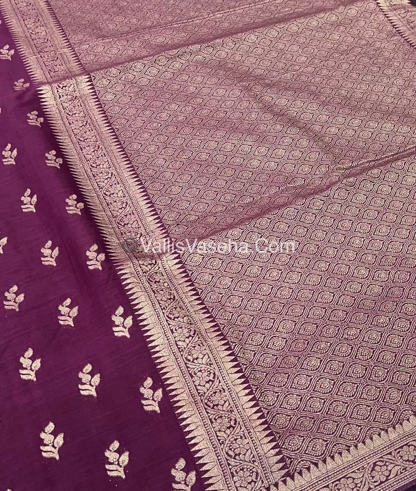 Banarasi - Heritage Silk - Semi Kathan Silk - Wine Shade - VVBHS003