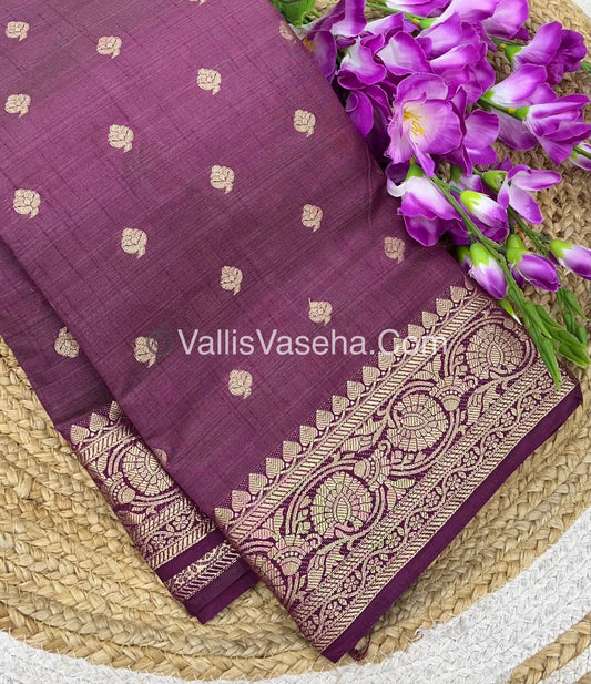 Semi Tussar Silk  - Wine  Shade - VVSTS024