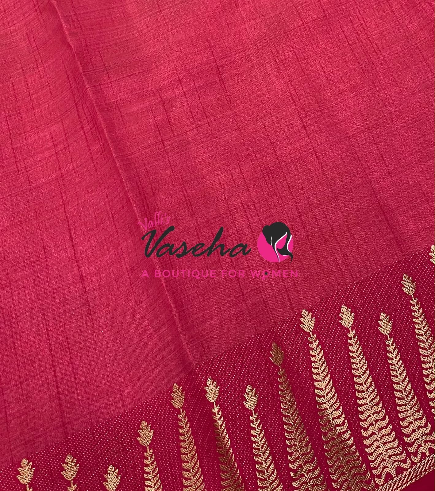 Semi Tussar Silk Saree | Dark Pink-shade |VVSTS050