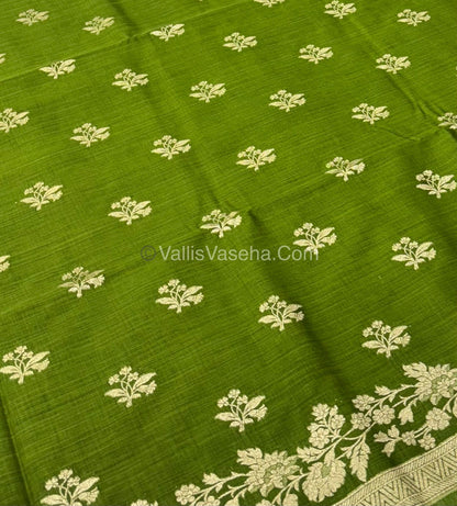 Banarasi - Heritage Silk - Semi Kathan Silk - Dark Green Shade - VVBHS008