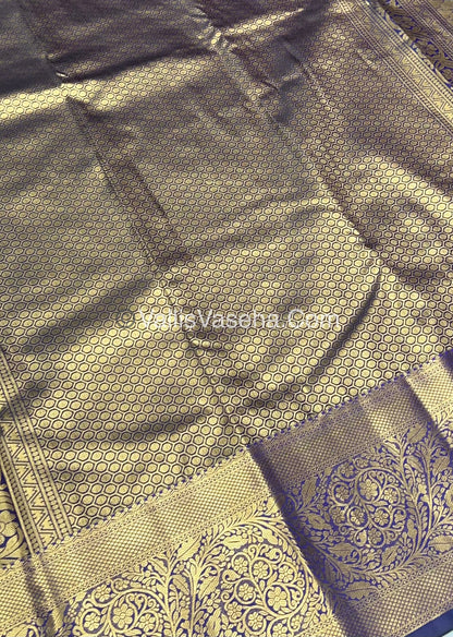 Semi Kanchipuram Silk - Blue shade - Semi Bridal - VVSKS002