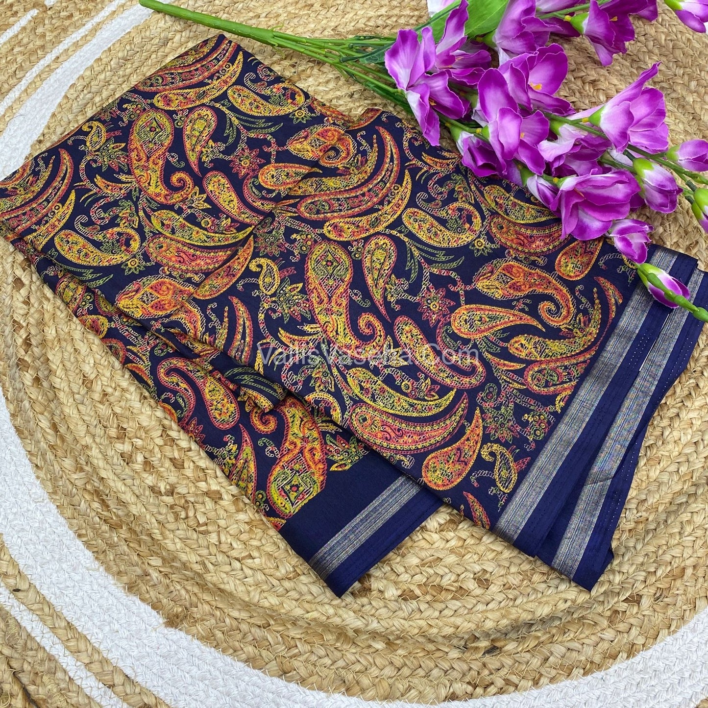 Casual Wear - Fancy Mixed Cotton - Navy Blue  Shade - VVFMC001