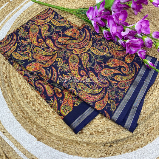 Casual Wear - Fancy Mixed Cotton - Navy Blue  Shade - VVFMC001