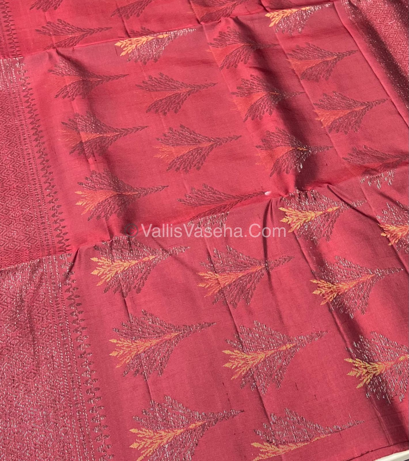 Pure Soft Silk Saree - Border Less - Maroon Shade - VVPSS055