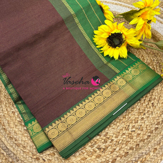 9 Yards |Semi Silk Cotton Saree | Vairavoosi  Design | VV9YSS001