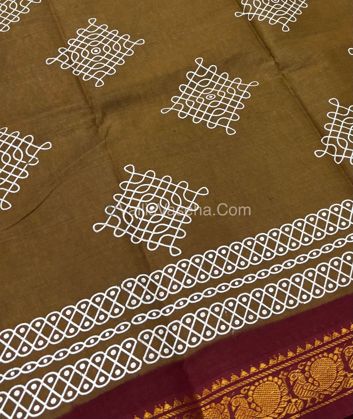 Sungudi Cotton Saree  - Kolam Print  - VVSKP001