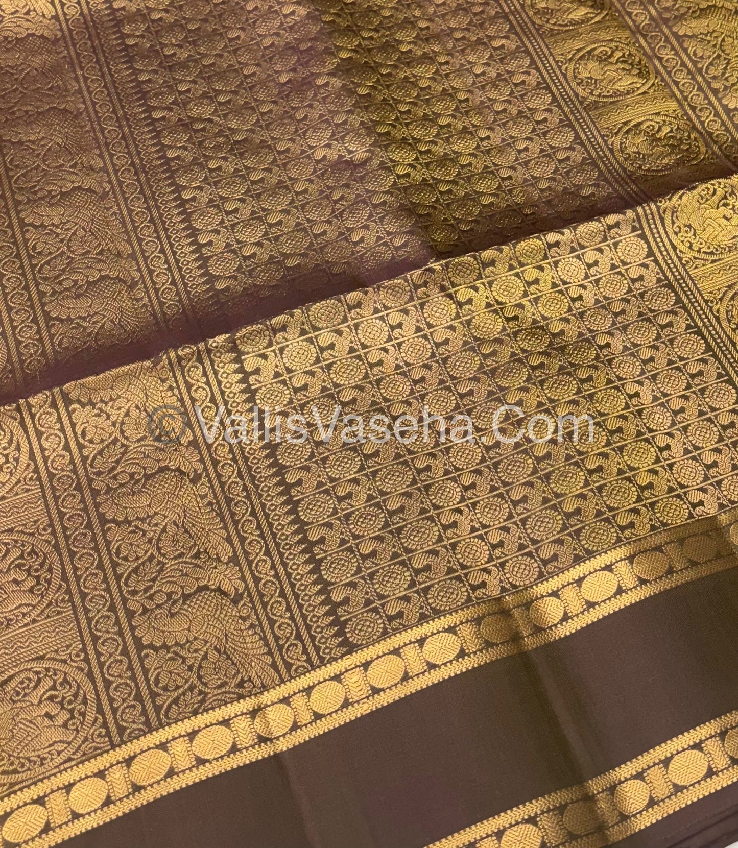 Pure Soft Silk Saree - Retta Petta Border- Mayil & Chakkaram - VVPSS057