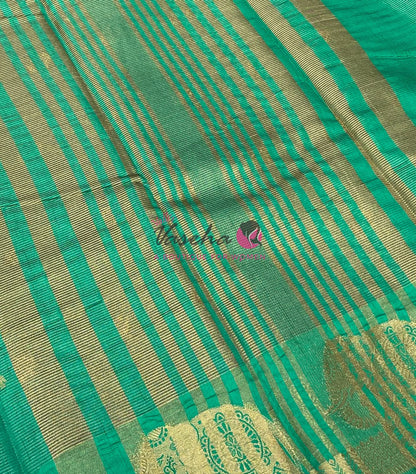 Semi Tussar Silk Saree | Ramar green  Shade |VVSTS060