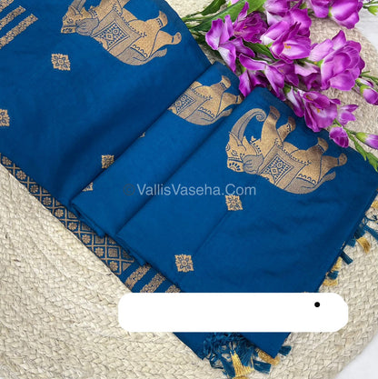 Mulberry Semi Silk - Shade of Peacock Blue  - VVMSS001
