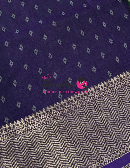 Casual Wear - Semi Patola Silk - Green & Purple Shade - VVSPS001