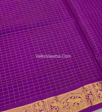 20% Offer |Semi Silk Cotton Saree |Green With Purple shade |VVSSC002
