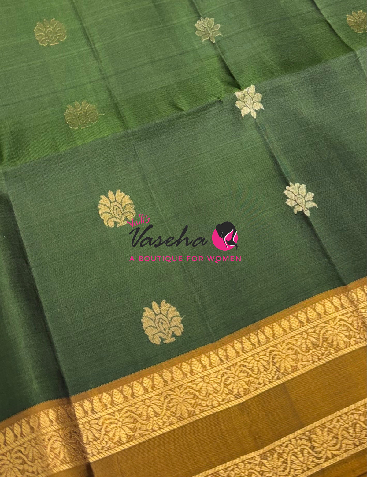 Pure Soft Silk Saree  -  Green & Mustard Yellow Combo - VVPSS152