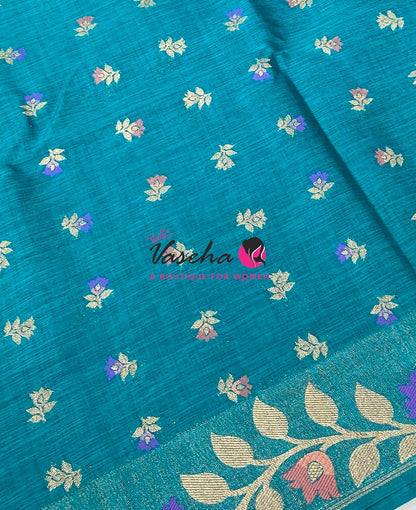 Banarasi - Heritage Meenakari Silk - Blue Shade - VVBHS012