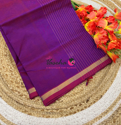 Pure Silk Cotton Sarees - Purplish Pink Shade - VVPSC015