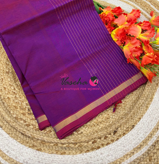 Pure Silk Cotton Sarees - Purplish Pink Shade - VVPSC015