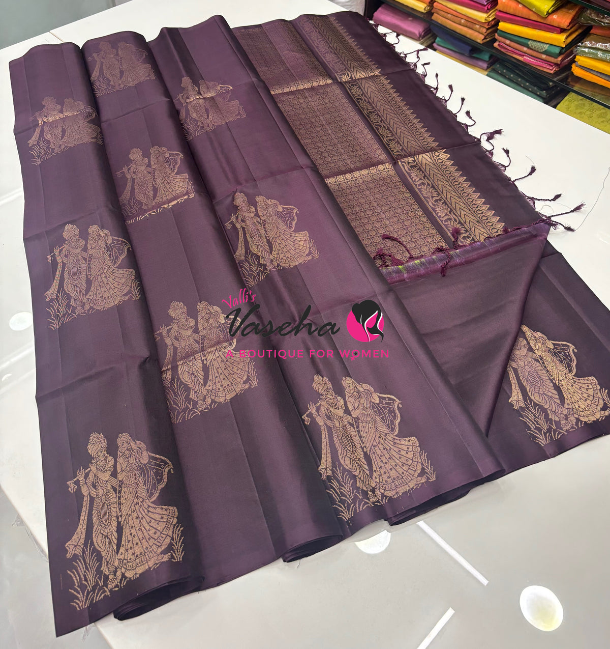 Pure Soft Silk Saree  - Wine Brown Shade - VVPSS133