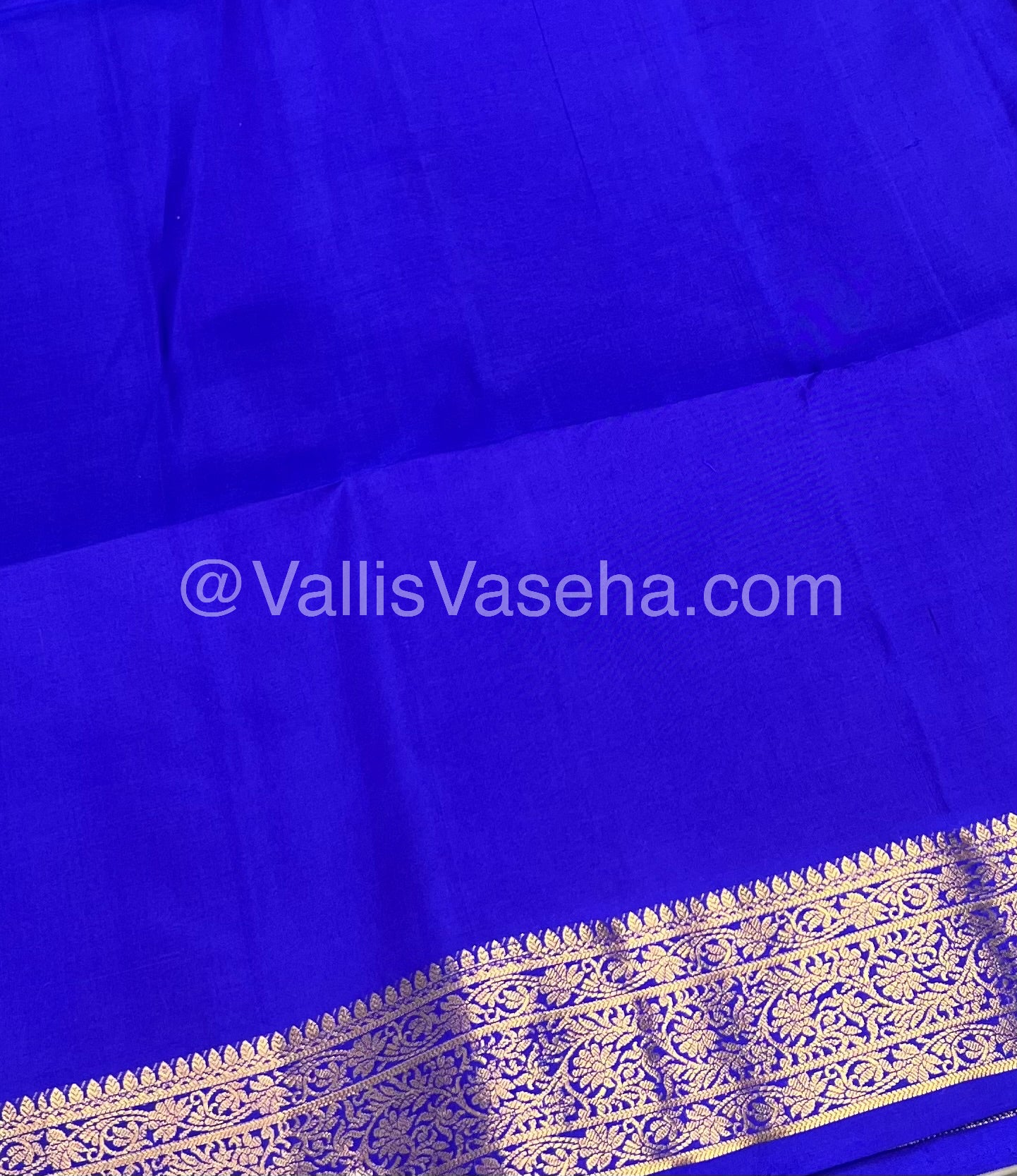 Pure Soft Silk Saree - Blue To Blue - Velum & Mayilum - Kanchi Border - VVPSS015