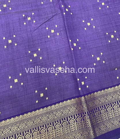 Semi Tussar Silk - Grand Pallu  - Purple Shade - VVSTS031