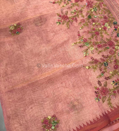 French Knot - Tissue Saree - Pink Shade - VVLFN013