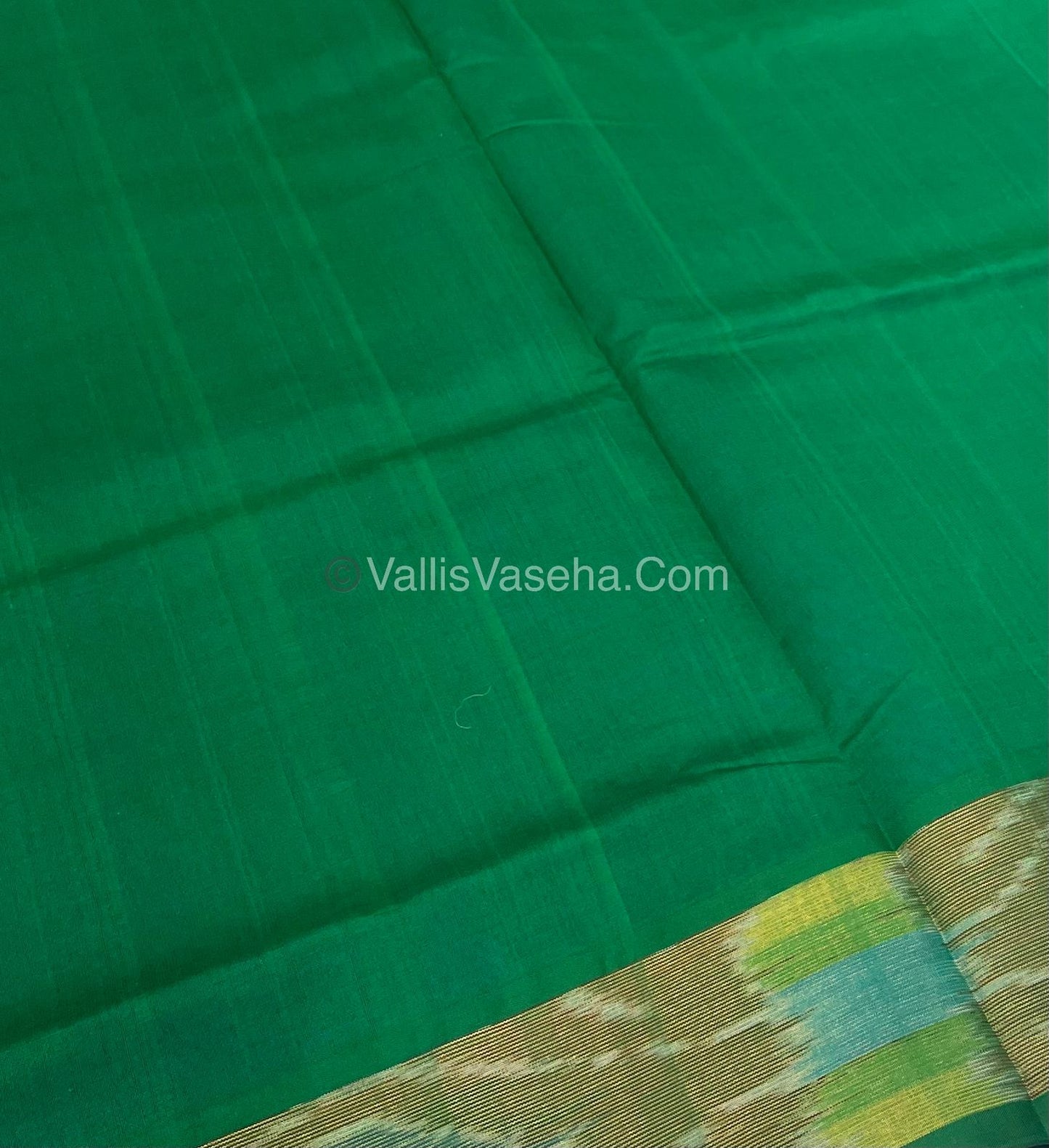 Semi Silk Cotton Saree - Blue & Green - VVSSC001